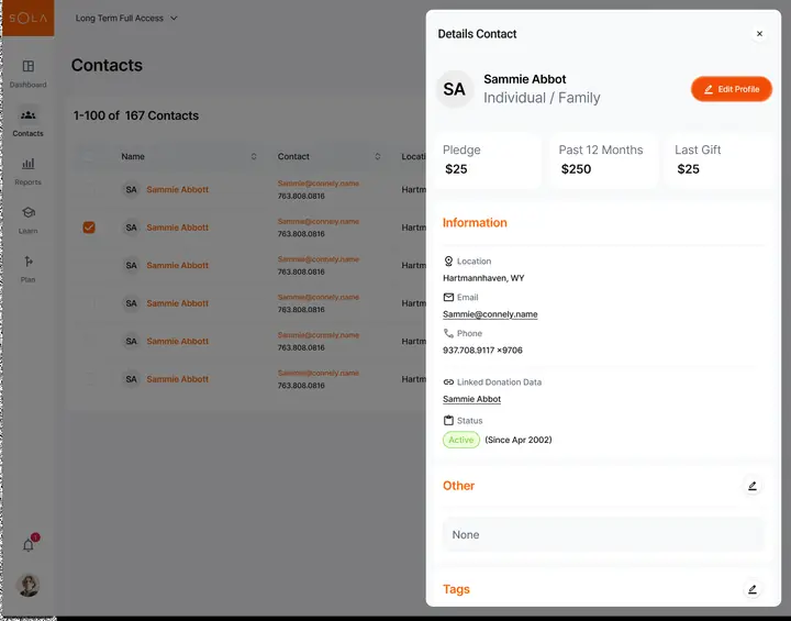 Kola, Donor CRM, contact details
